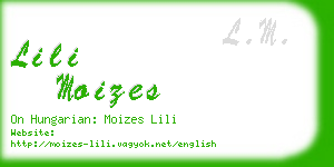 lili moizes business card